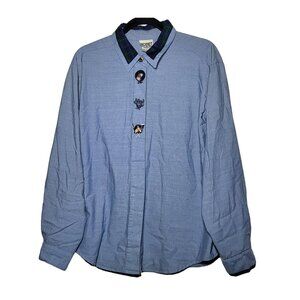 Koret City Blues‎ Horse Embroidered Long Sleeve Top Large Cottagecore Vintage